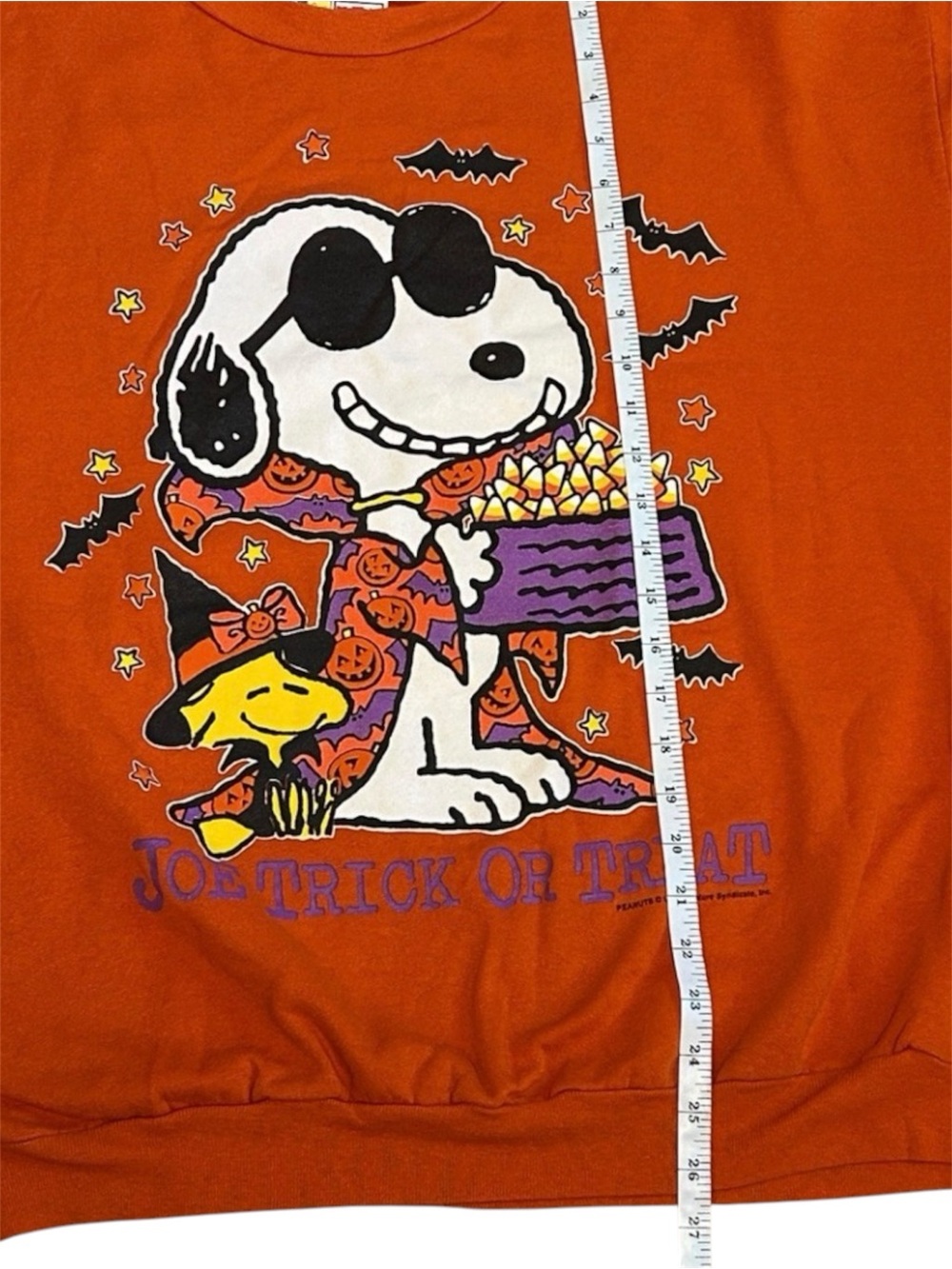 Vintage Peanuts Snoopy Joe Cool Trick Or Treat Halloween Sweatshirt Mens size XL - Picture 9 of 13